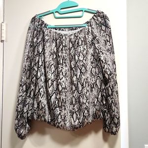 DO+BE Off the Shoulder Snakeskin Top